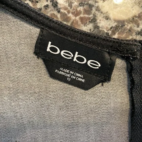 🎉🎊 HOST PICK 🎉🎊 Bebe Black Button Front Detail Dress Size 12 - Picture 9 of 10